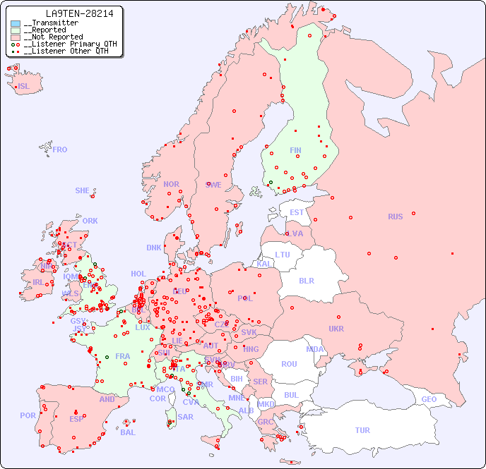 __European Reception Map for LA9TEN-28214