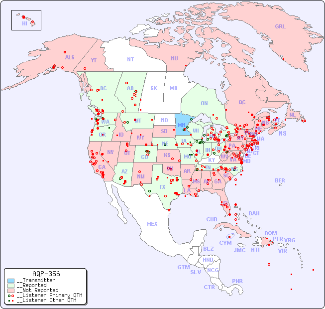 __North American Reception Map for AQP-356