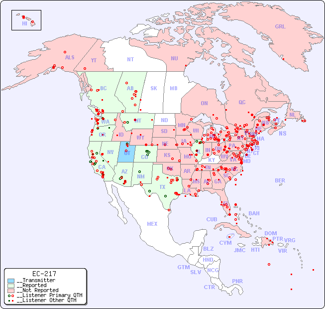 __North American Reception Map for EC-217
