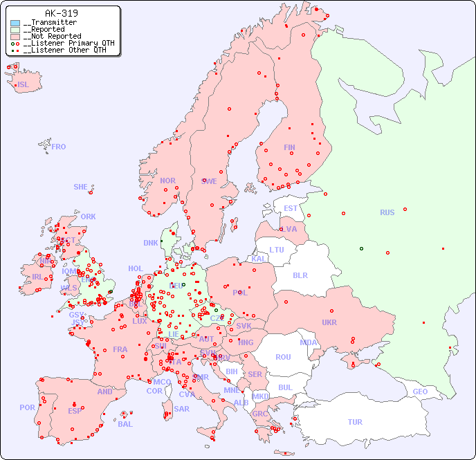 __European Reception Map for AK-319