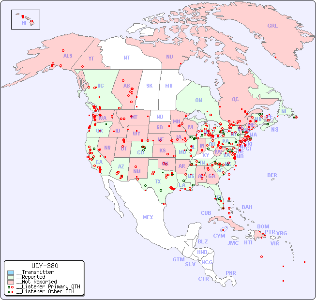 __North American Reception Map for UCY-380
