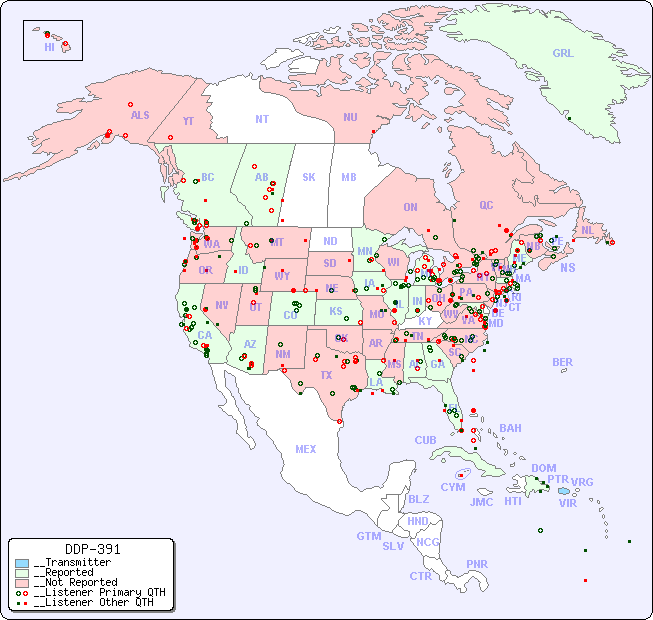 __North American Reception Map for DDP-391