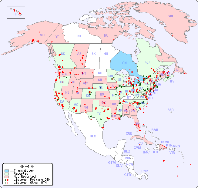 __North American Reception Map for SN-408