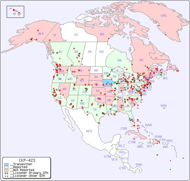 __North American Reception Map for CKP-423