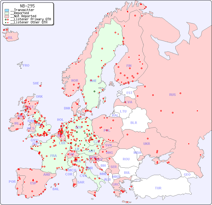 __European Reception Map for NB-295