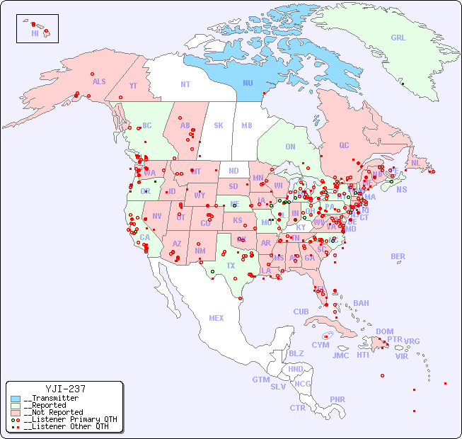 __North American Reception Map for YJI-237