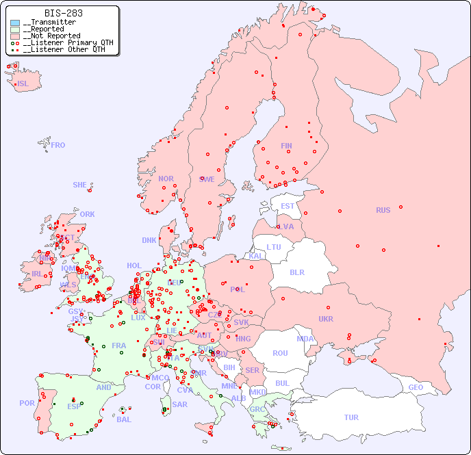 __European Reception Map for BIS-283