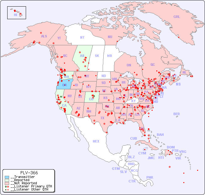 __North American Reception Map for PLV-366