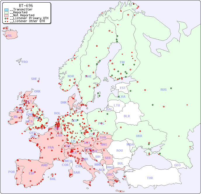 __European Reception Map for BT-696