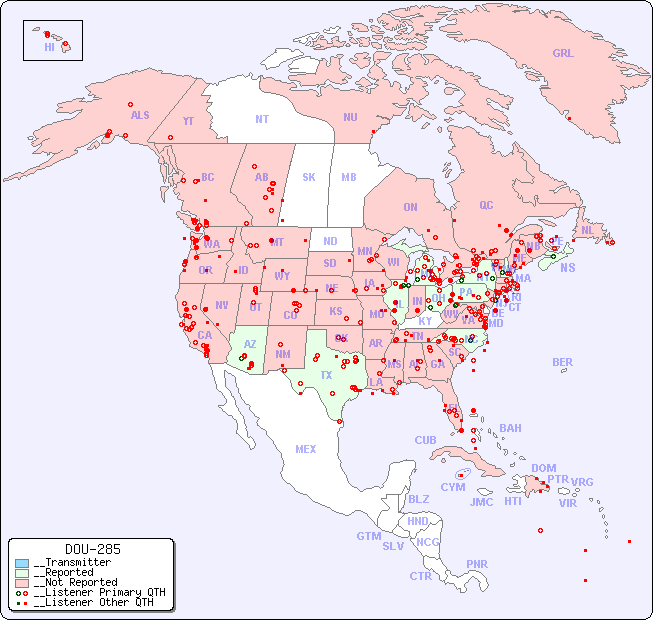 __North American Reception Map for DOU-285