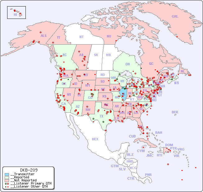 __North American Reception Map for DKB-209