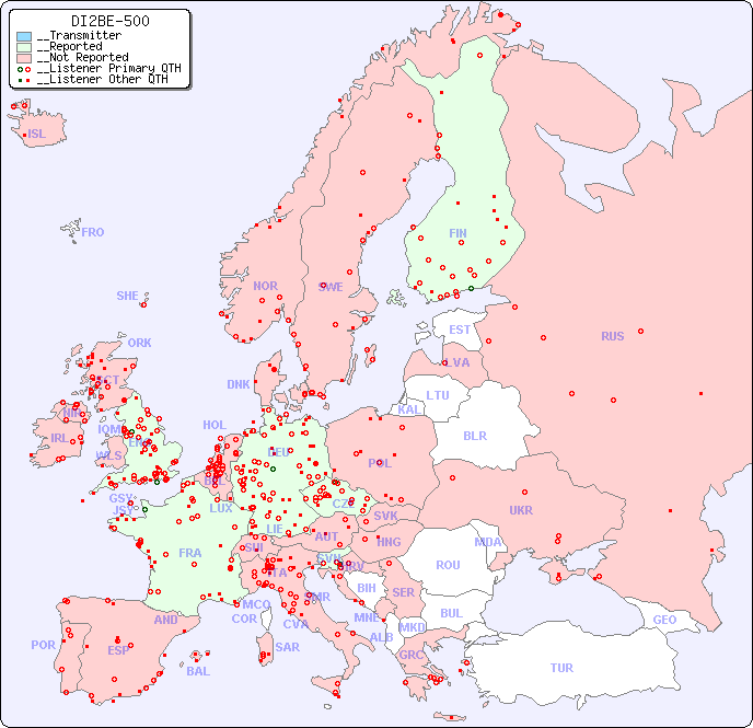 __European Reception Map for DI2BE-500