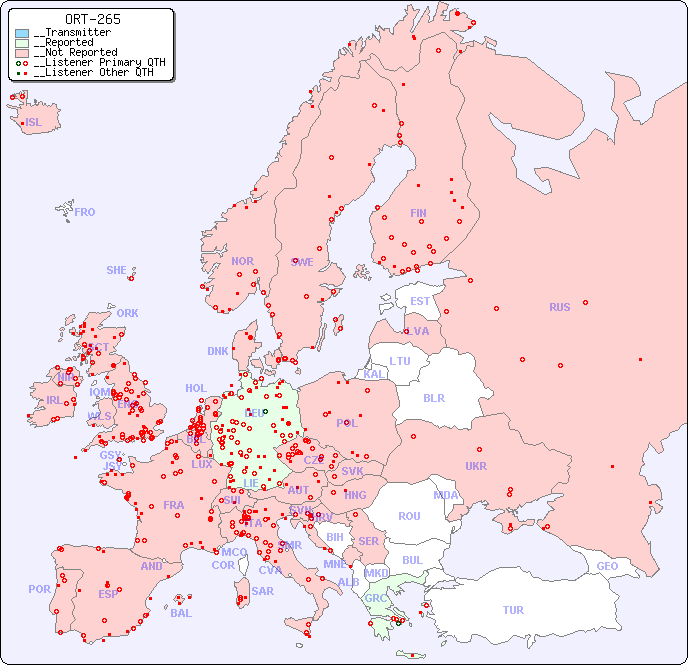 __European Reception Map for ORT-265