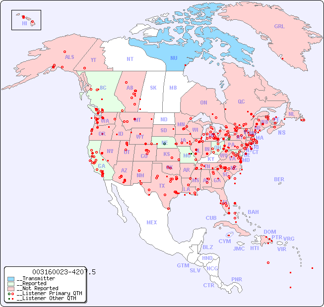 __North American Reception Map for 003160023-4207.5