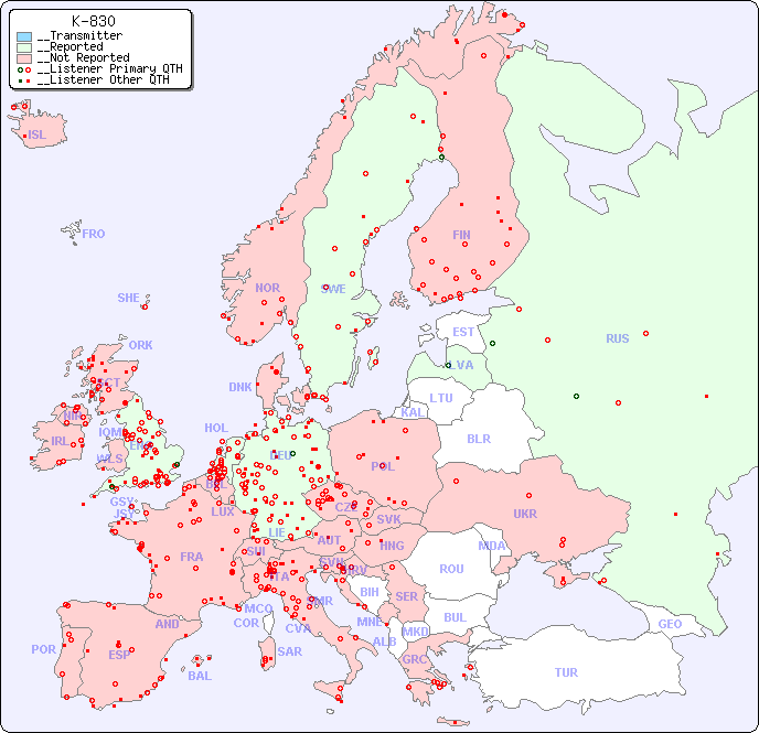 __European Reception Map for K-830