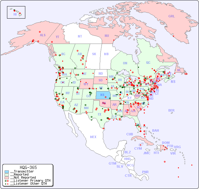 __North American Reception Map for HQG-365