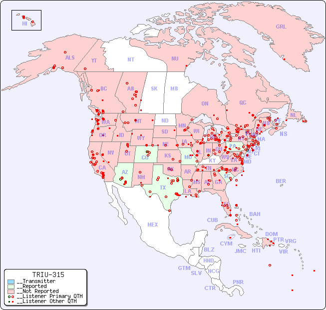 __North American Reception Map for TRIU-315
