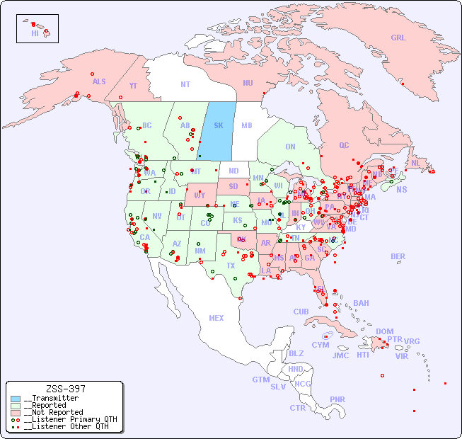__North American Reception Map for ZSS-397