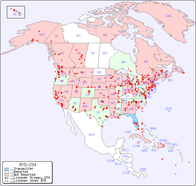__North American Reception Map for RYD-234