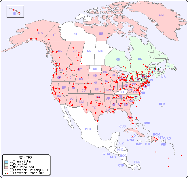 __North American Reception Map for 3S-252