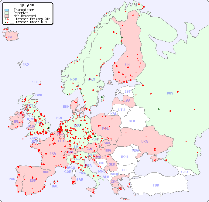 __European Reception Map for AB-625