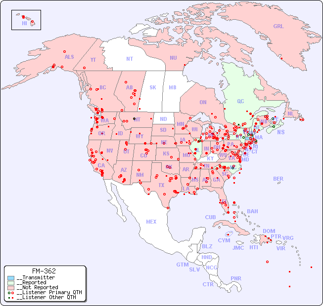 __North American Reception Map for FM-362