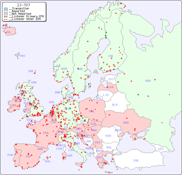 __European Reception Map for ZJ-707