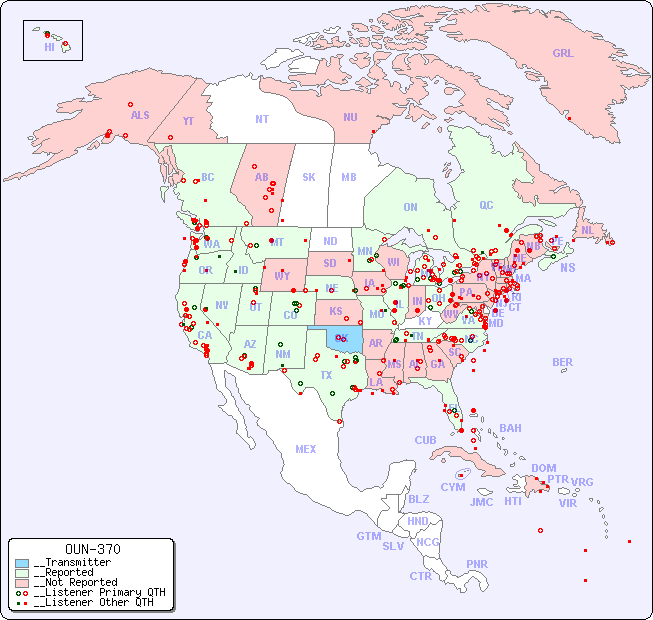 __North American Reception Map for OUN-370