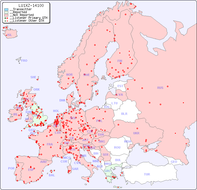 __European Reception Map for LU1XZ-14100