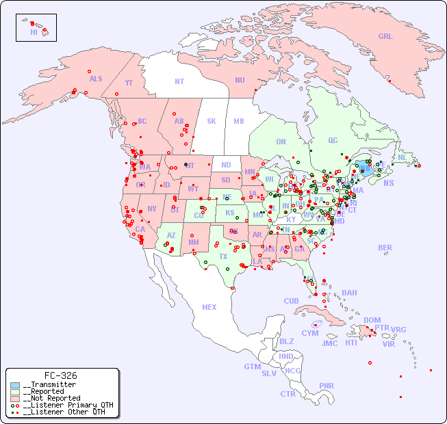 __North American Reception Map for FC-326