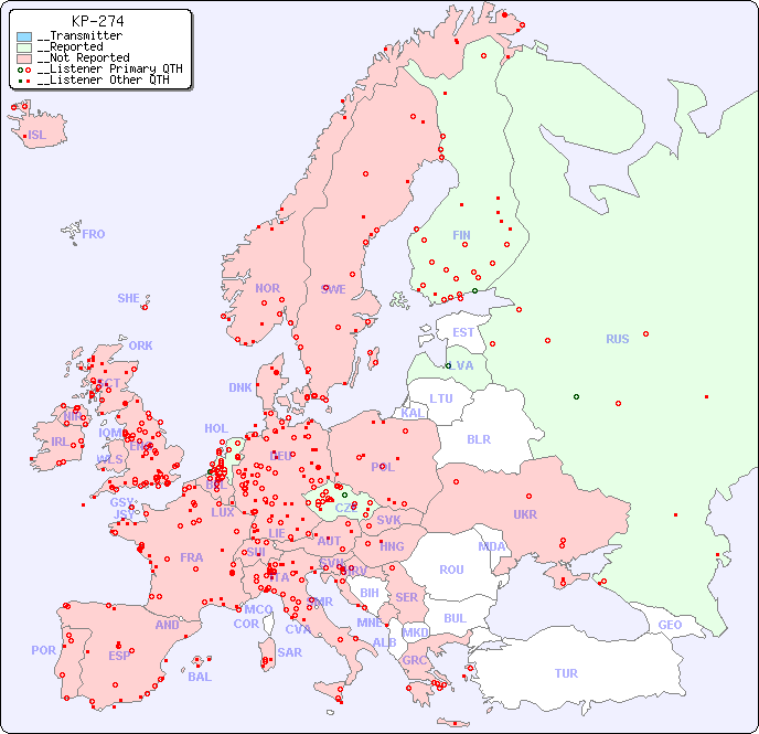 __European Reception Map for KP-274