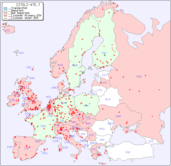 __European Reception Map for IZ7SLZ-475.7