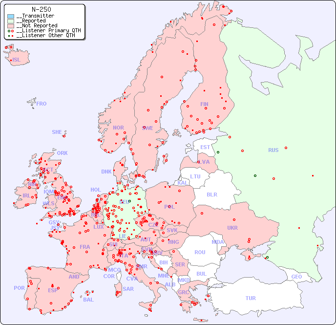 __European Reception Map for N-250