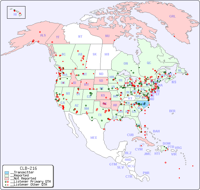__North American Reception Map for CLB-216