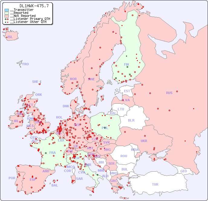 __European Reception Map for DL1HWK-475.7