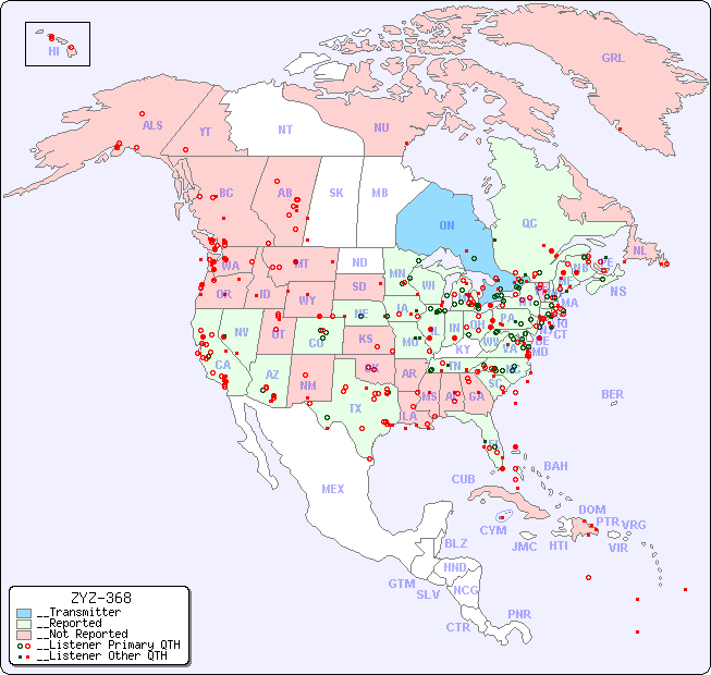 __North American Reception Map for ZYZ-368