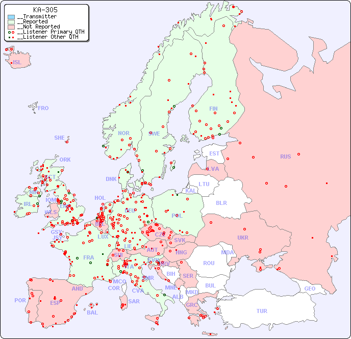 __European Reception Map for KA-305