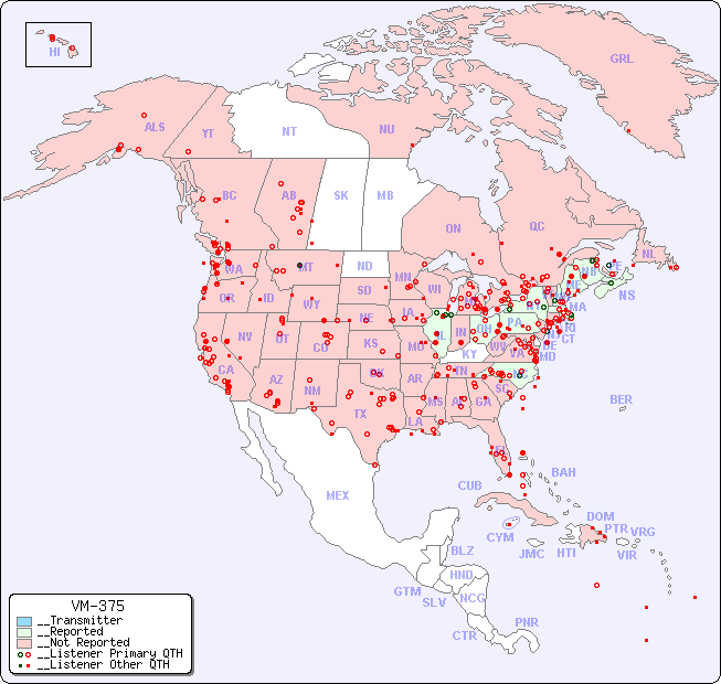 __North American Reception Map for VM-375