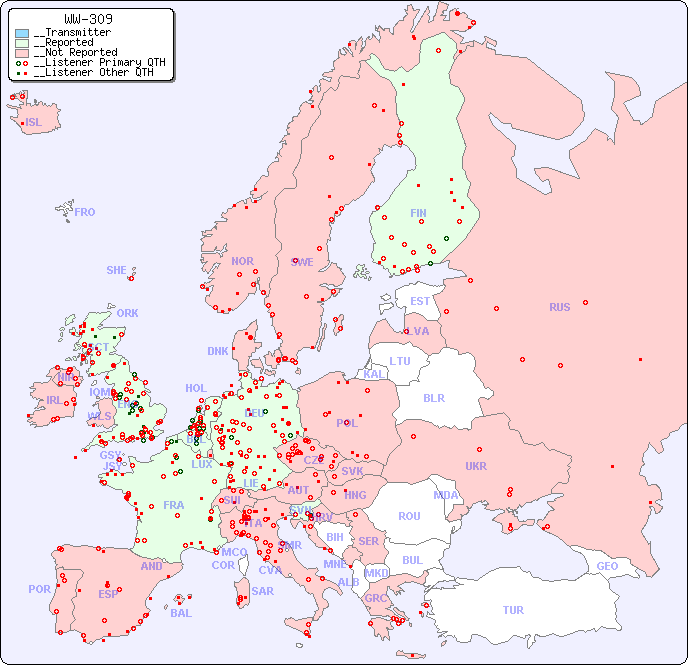 __European Reception Map for WW-309