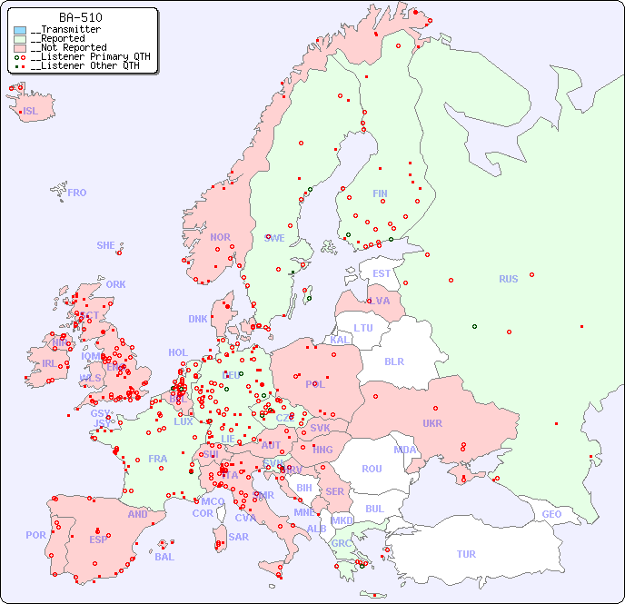 __European Reception Map for BA-510