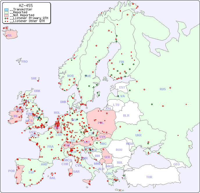 __European Reception Map for AZ-455
