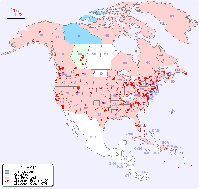 __North American Reception Map for YFL-214