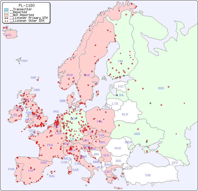 __European Reception Map for PL-1180