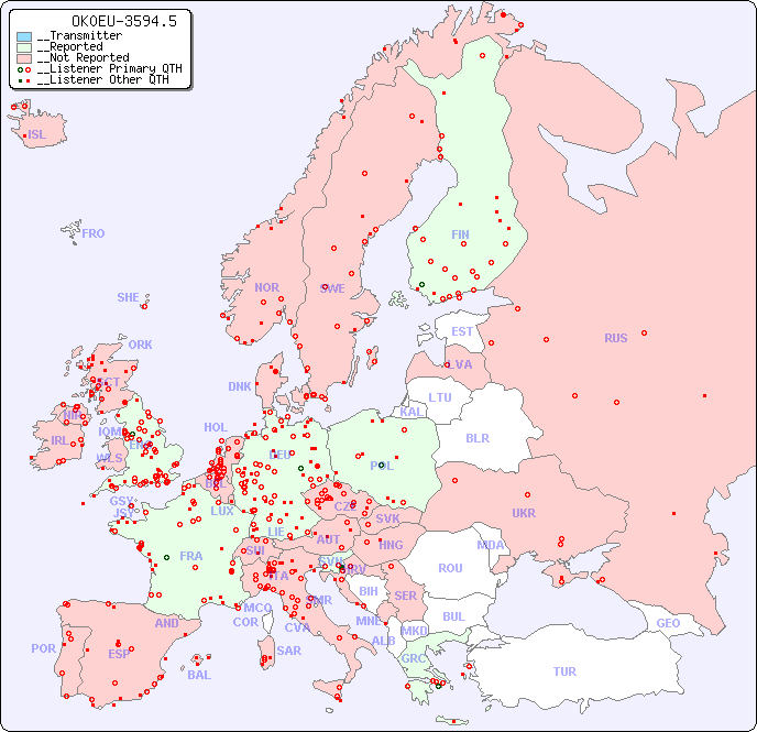 __European Reception Map for OK0EU-3594.5