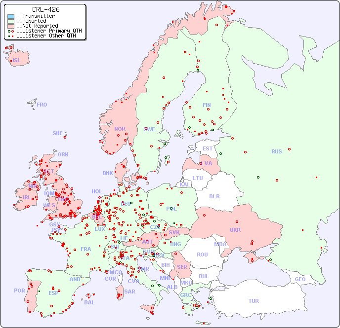 __European Reception Map for CRL-426