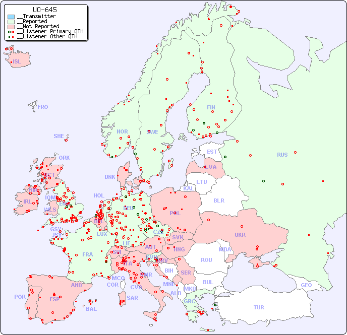 __European Reception Map for UO-645