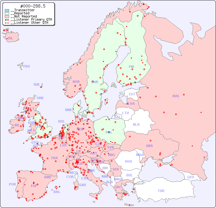 __European Reception Map for #000-288.5