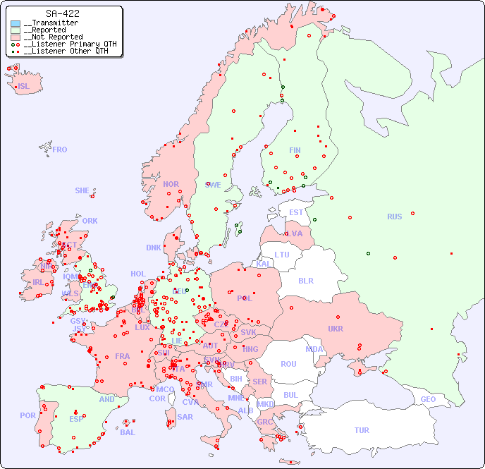 __European Reception Map for SA-422