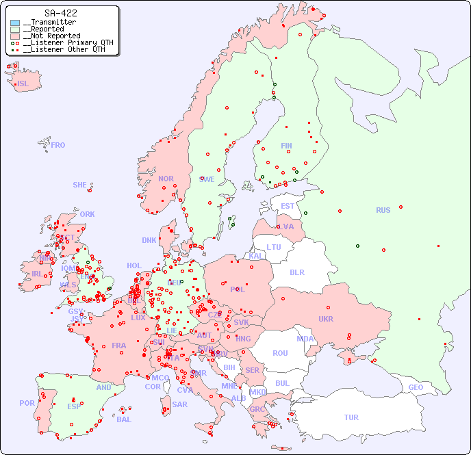 __European Reception Map for SA-422