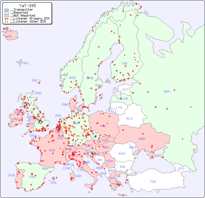 __European Reception Map for YaT-345